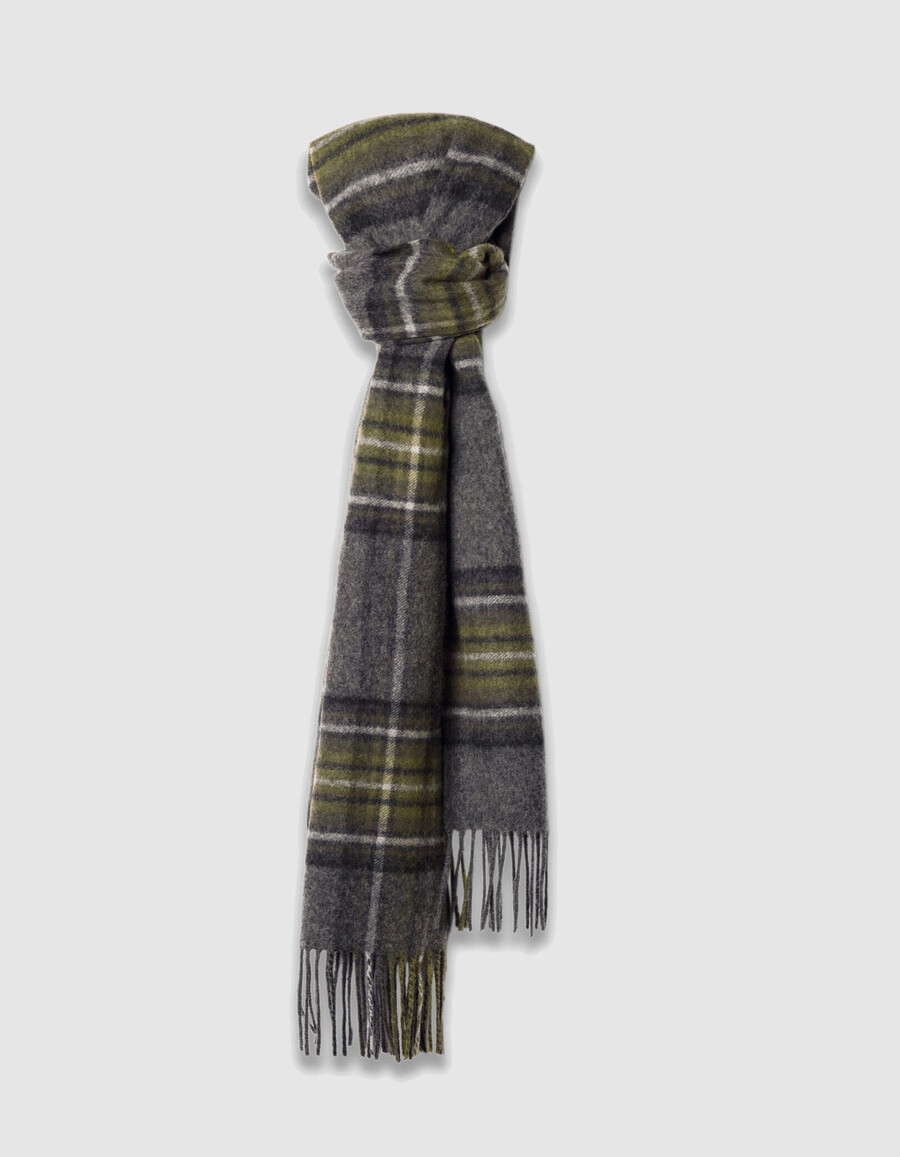 bufanda de cuadros grises para hombre