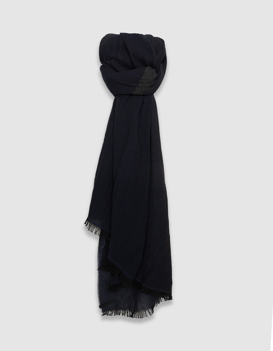 bufanda de espiga semi lisa azul marino para hombre