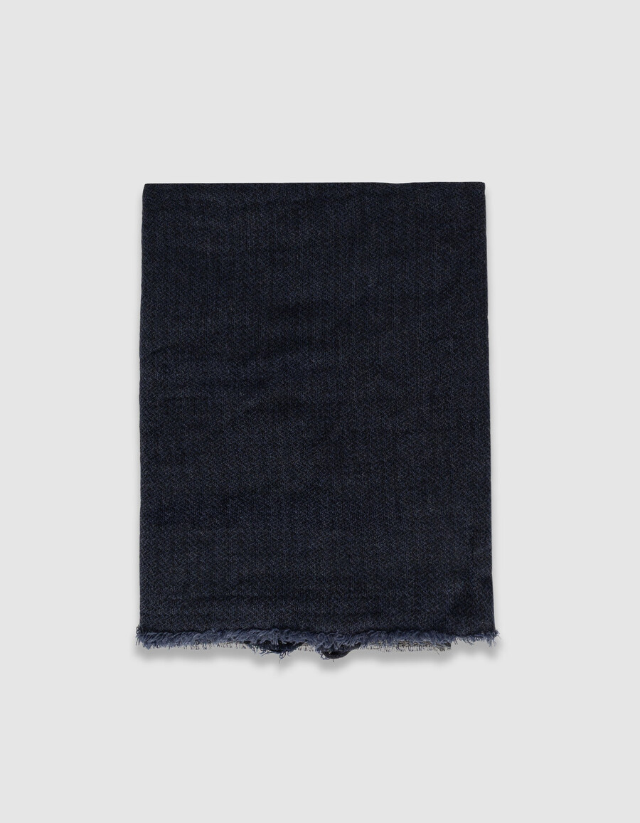 bufanda de espiga semi lisa azul marino para hombre