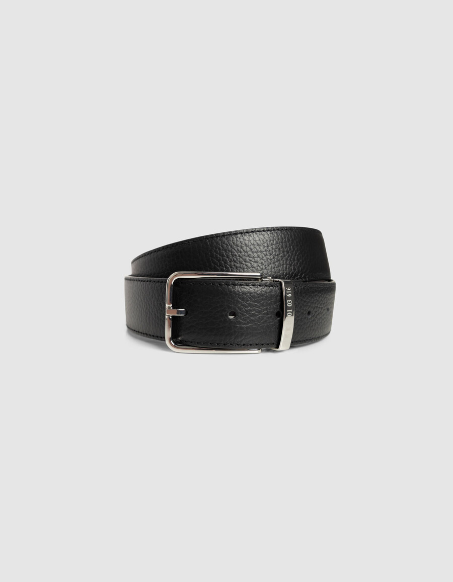 cinturón reversible de cuero negro y marrón para hombre