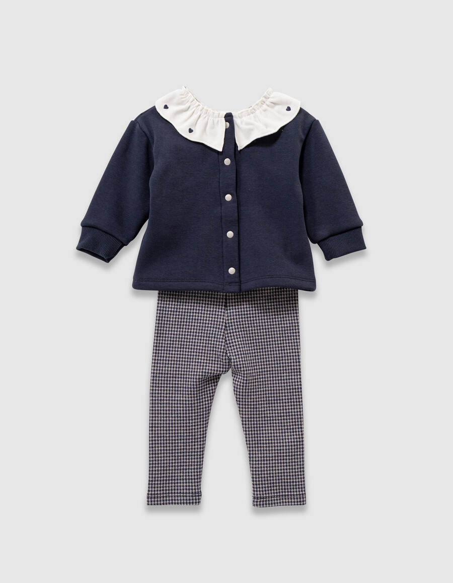 conjunto de top y leggings de pata de gallo para bebé niña