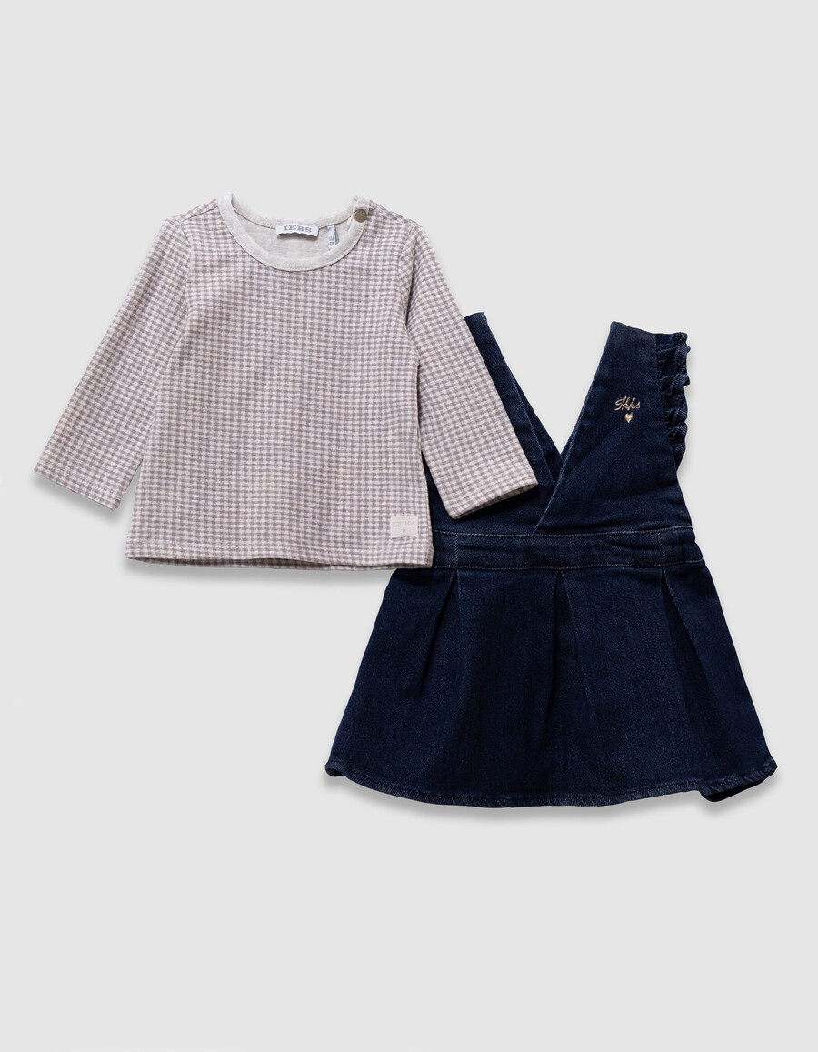 conjunto de vestido y camiseta de mezclilla para niña