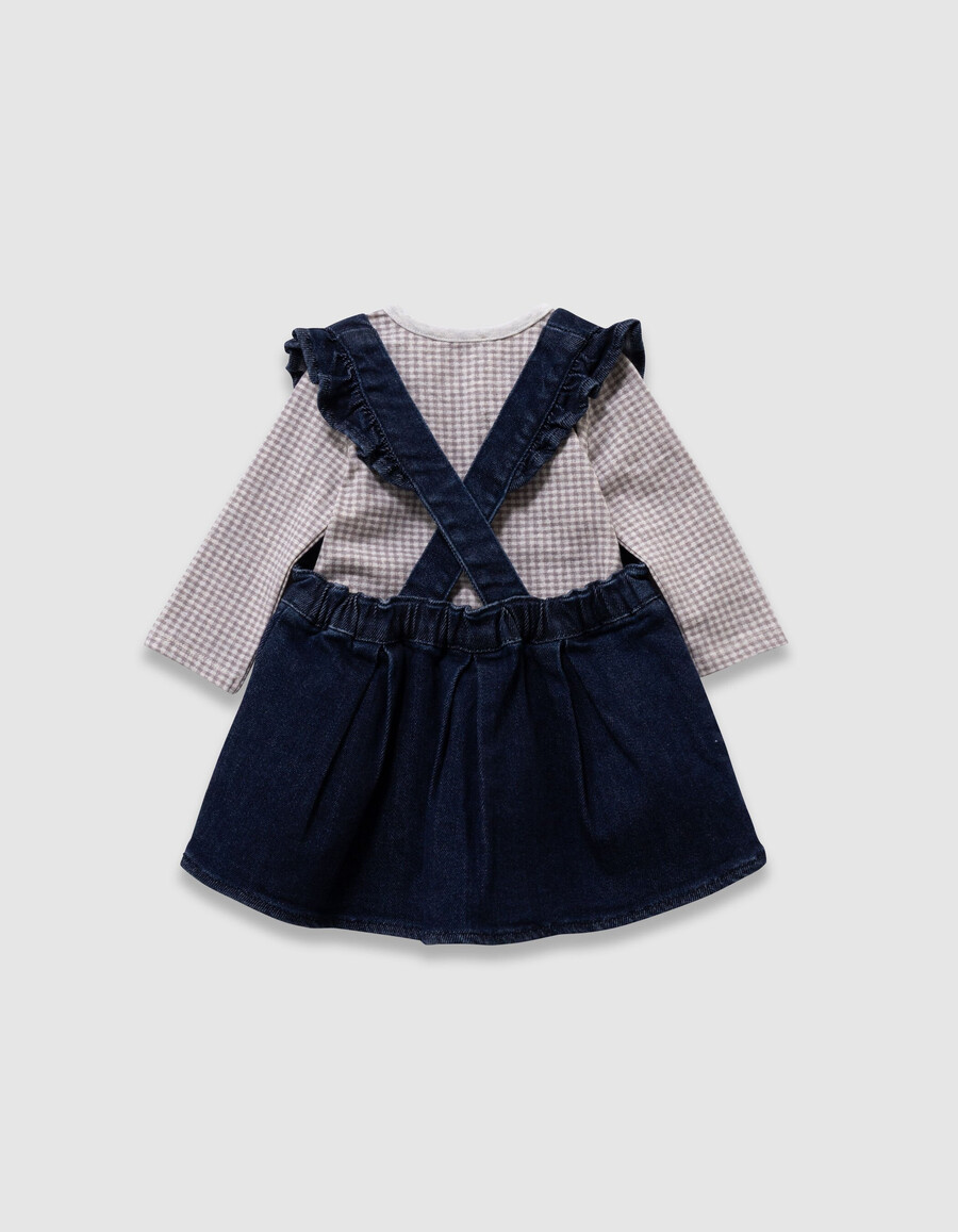 conjunto de vestido y camiseta de mezclilla para niña