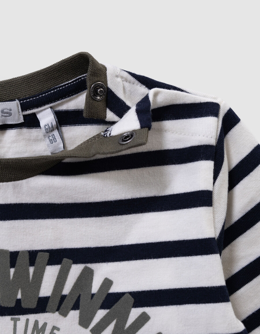 conjunto de camiseta y pantalón a rayas para bebé niño