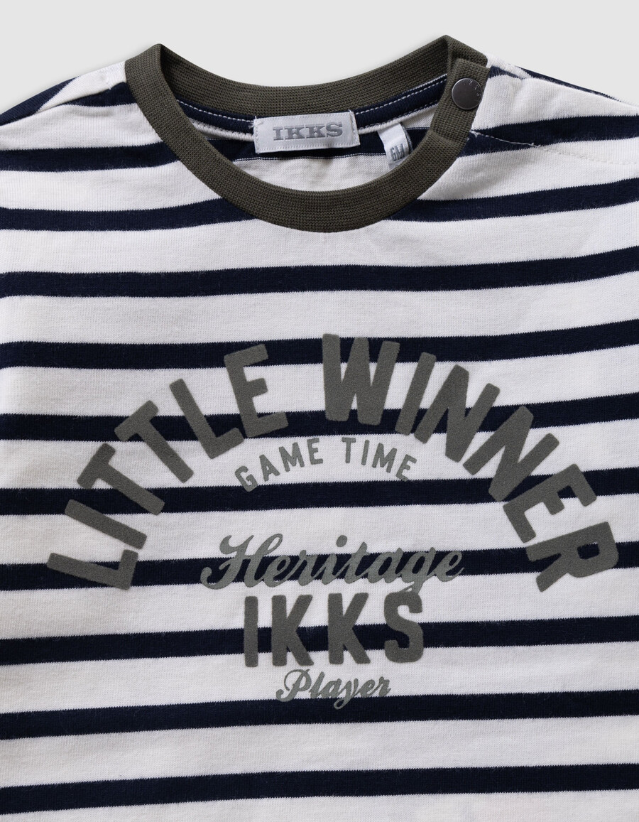 conjunto de camiseta y pantalón a rayas para bebé niño
