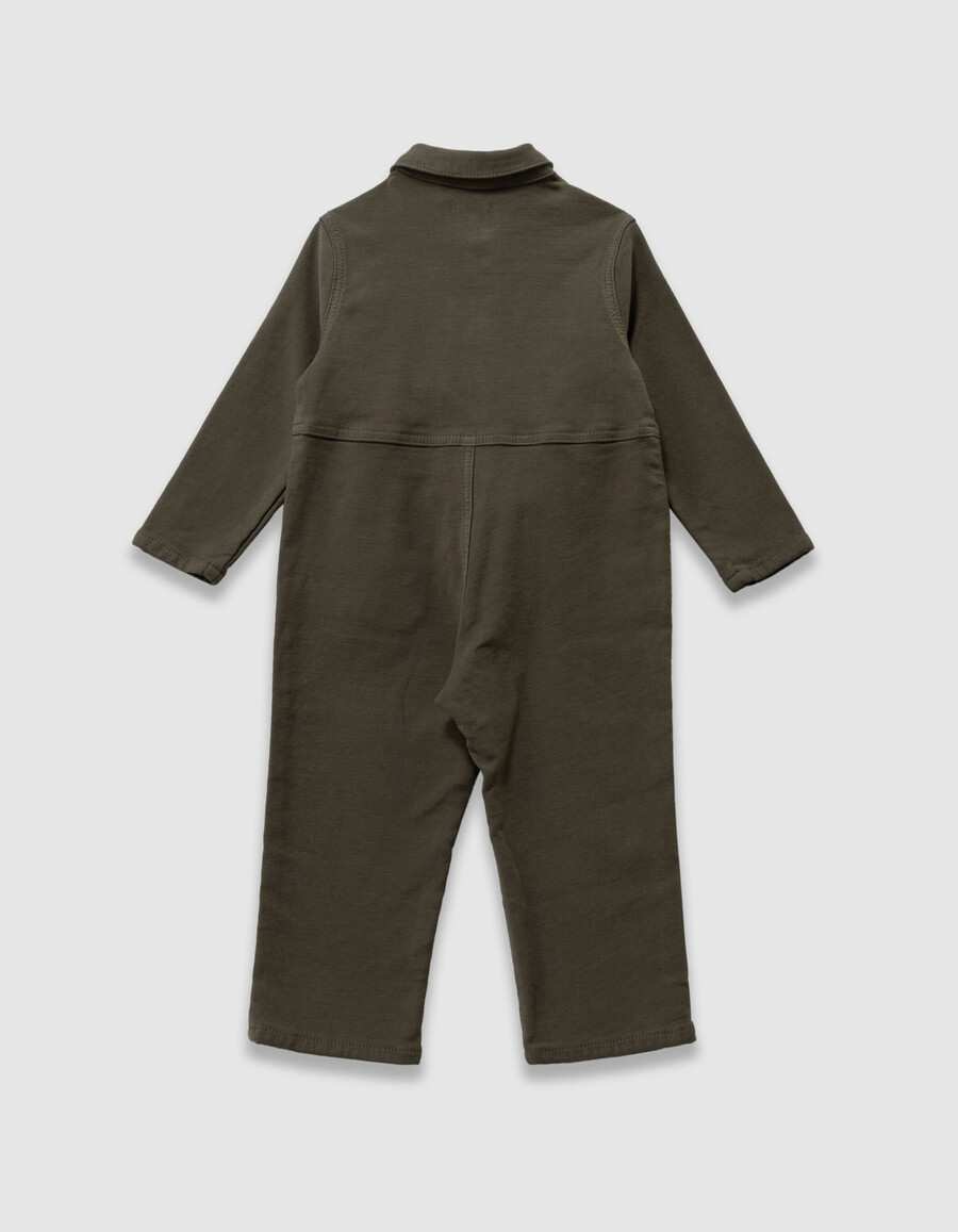 mono caqui para bebé niño con insignias y bordados