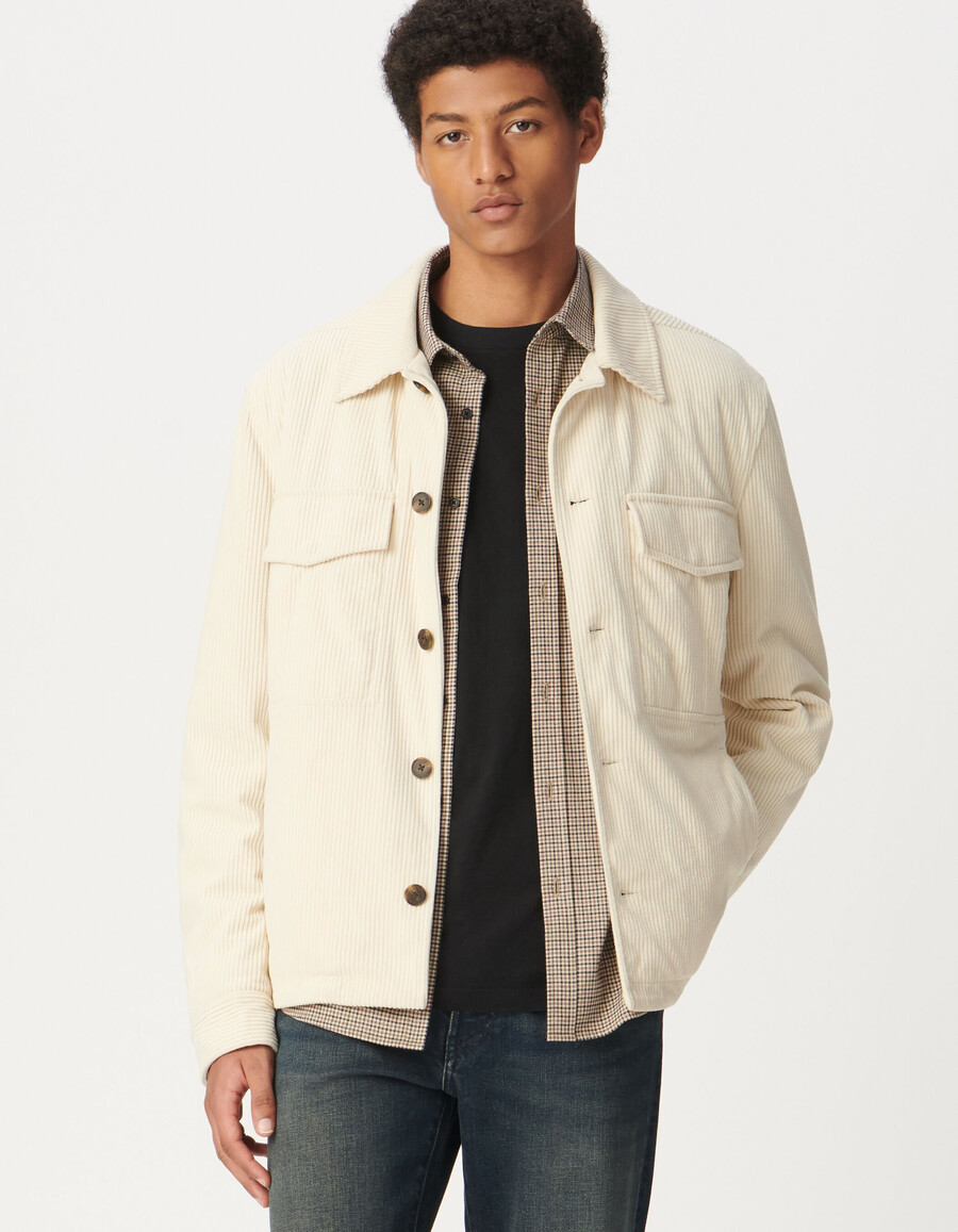 chaqueta de pana blanca para hombre