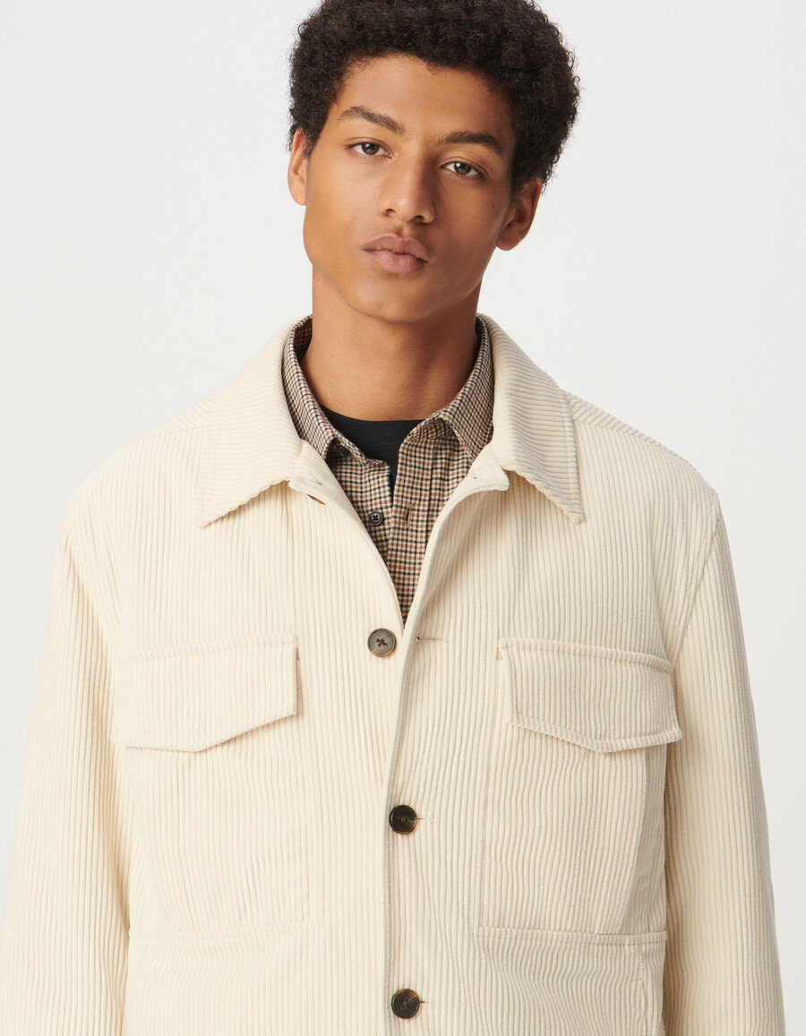 chaqueta de pana blanca para hombre