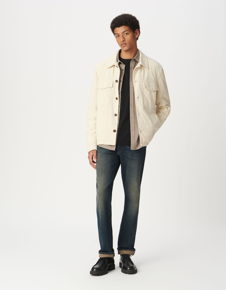 chaqueta de pana blanca para hombre