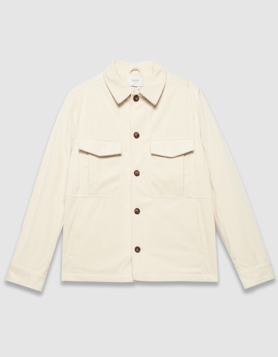 chaqueta de pana blanca para hombre