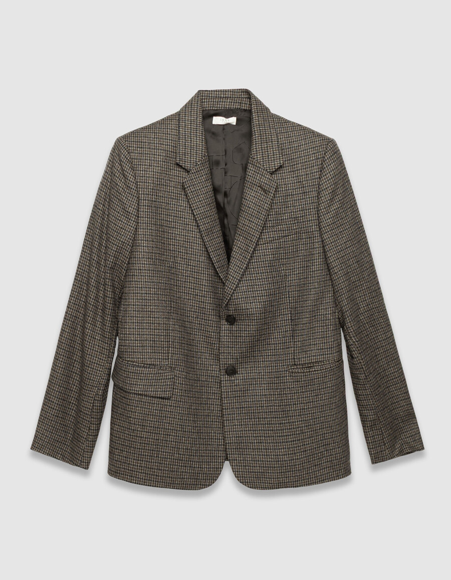 blazer beige de pata de gallo para hombre
