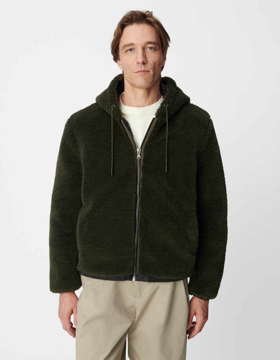 chaqueta interior sherpa caqui para hombre