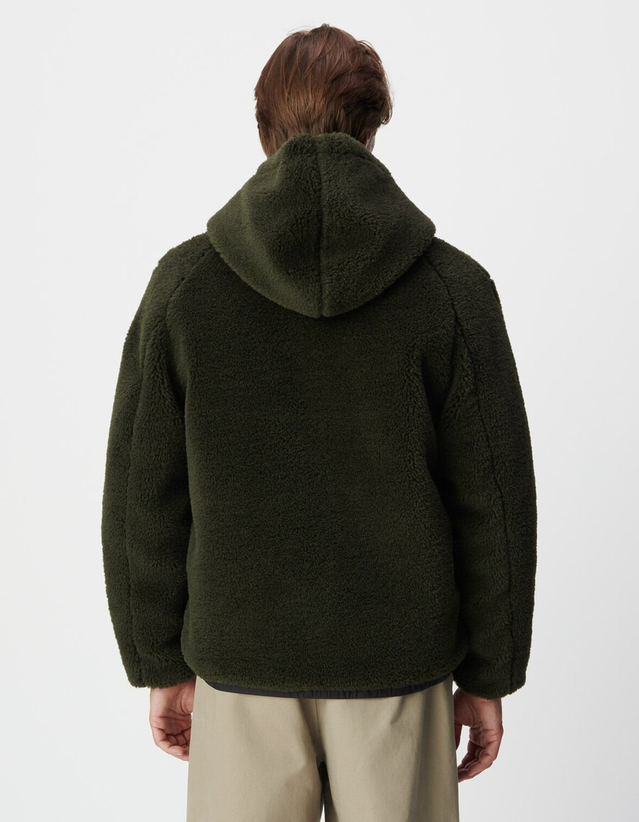 chaqueta interior sherpa caqui para hombre
