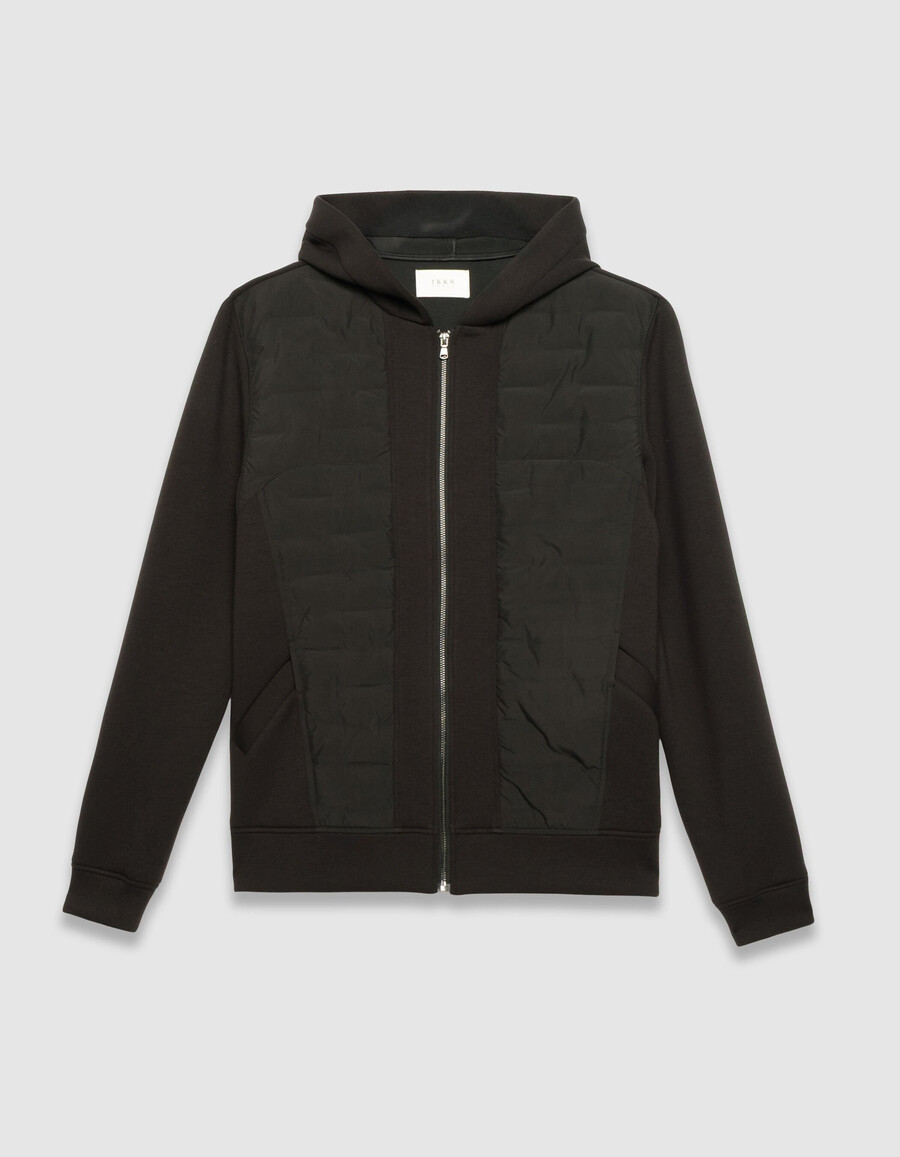 chaqueta acolchada ligera de tejido mixto negra para hombre