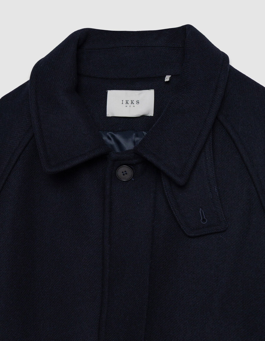 abrigo largo azul marino para hombre