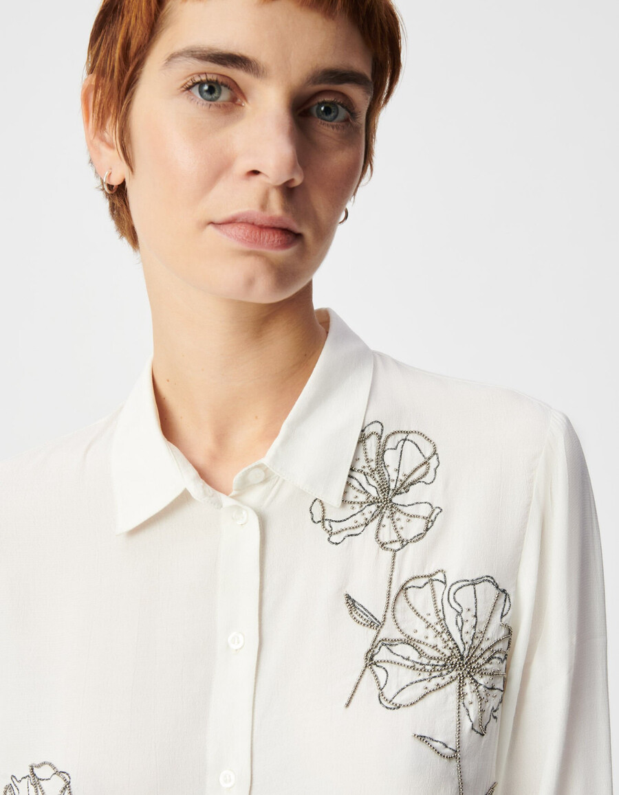 camisa bordada para mujer