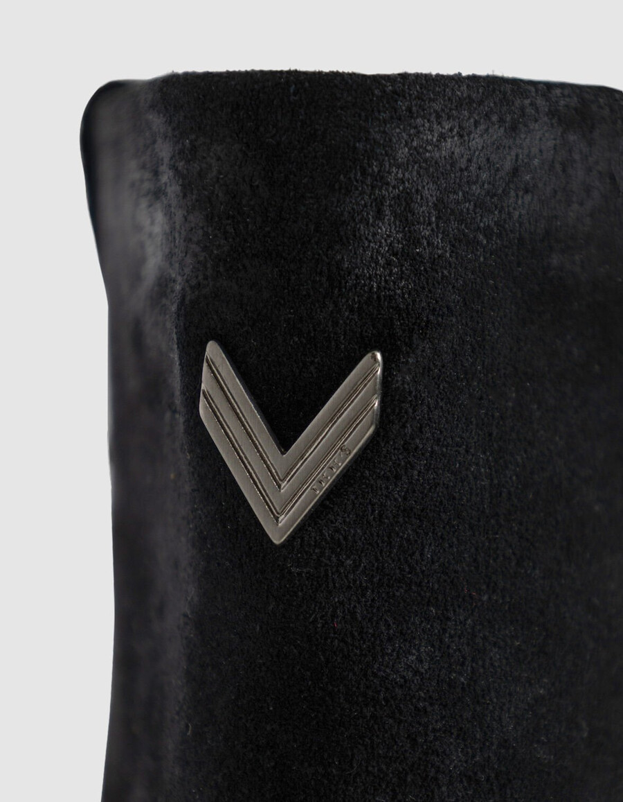 botas estilo polaina de ante negro para mujer