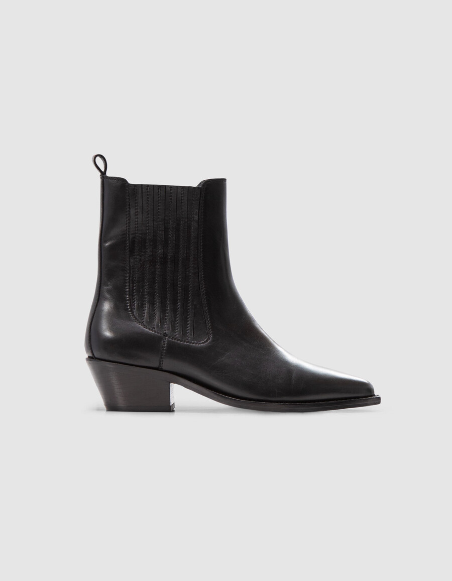 botas chelsea de piel negra spirit santiago para mujer