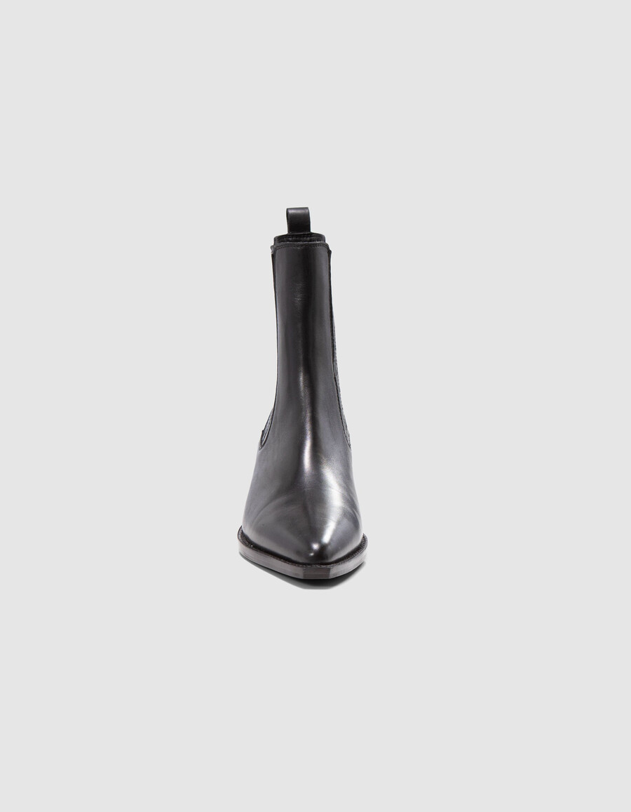 botas chelsea de piel negra spirit santiago para mujer