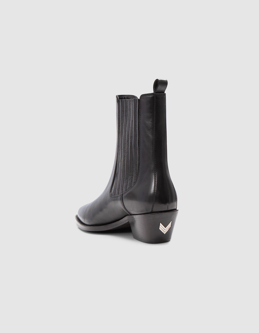 botas chelsea de piel negra spirit santiago para mujer