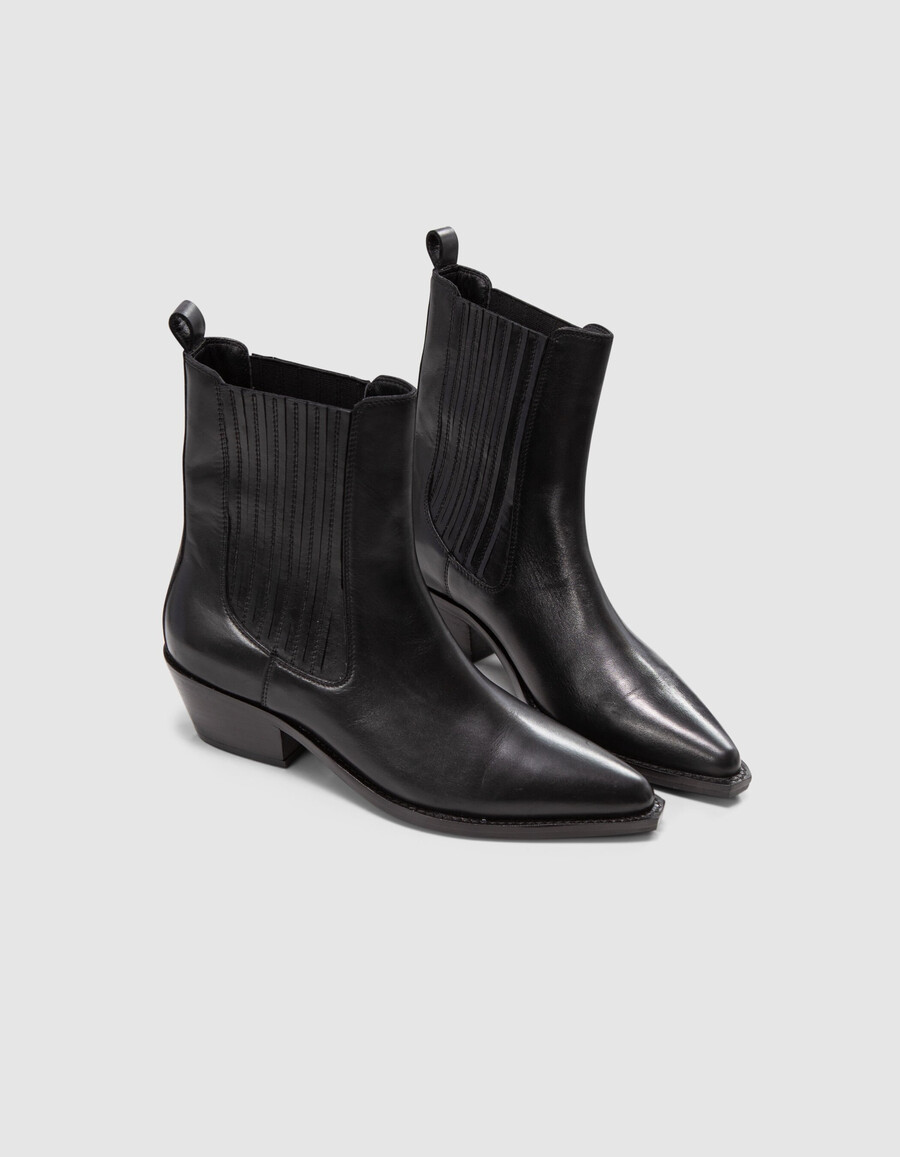 botas chelsea de piel negra spirit santiago para mujer