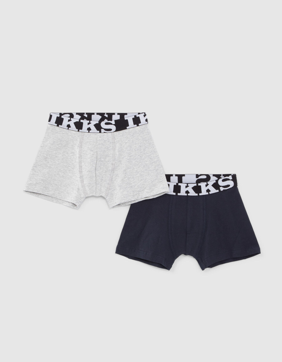 bóxers azul marino y gris para niño