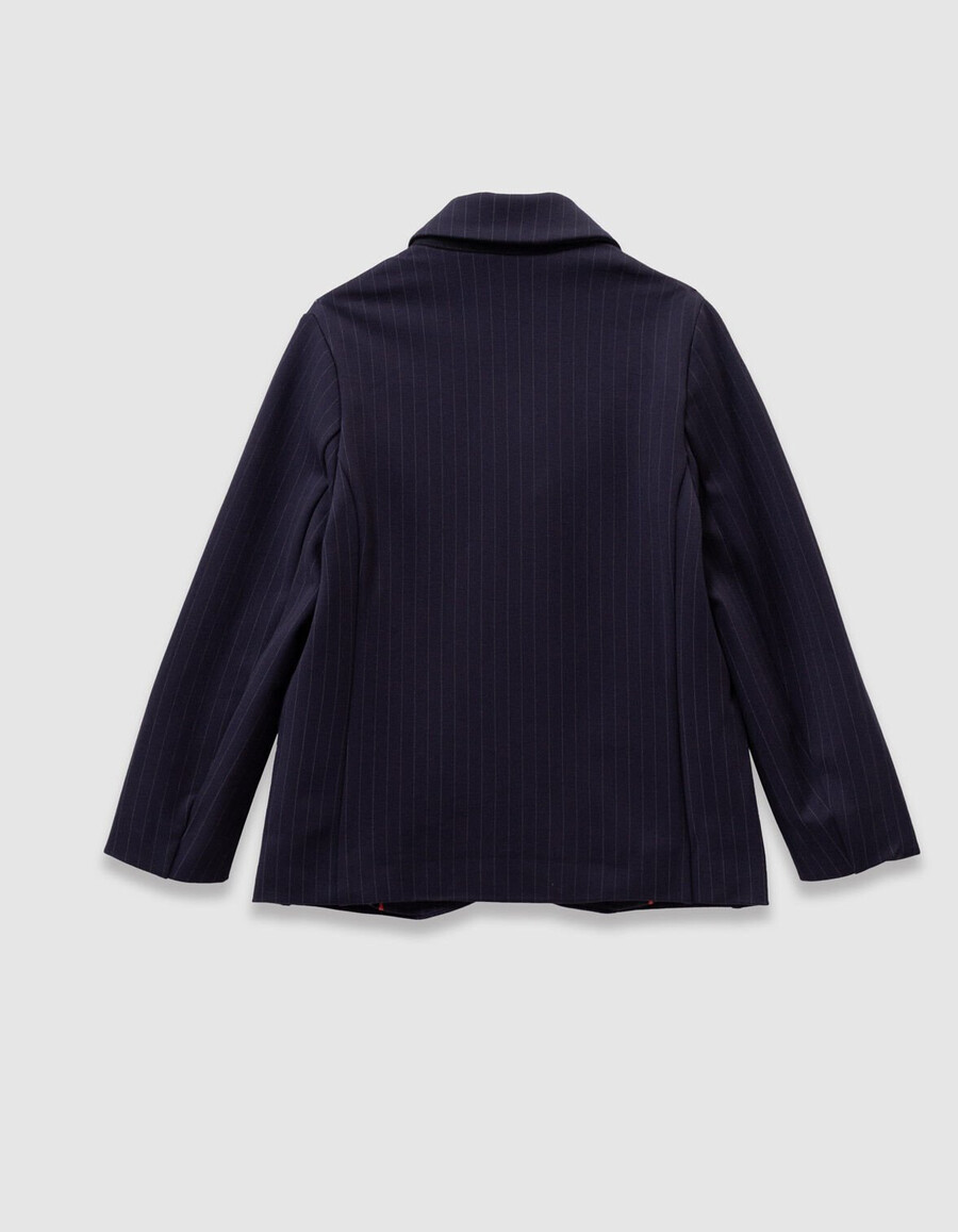 chaqueta de traje de raya diplomática azul marino para niño