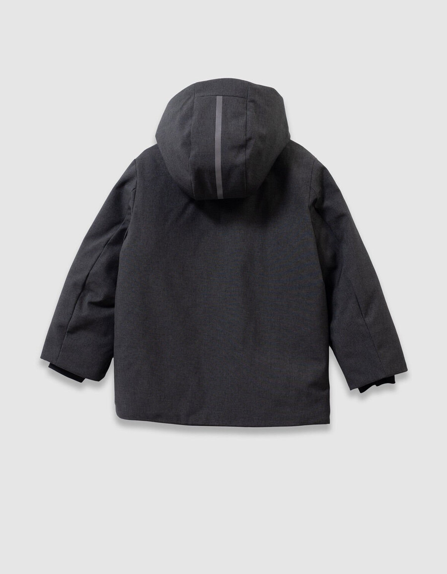 parka gris para niño con forro acolchado