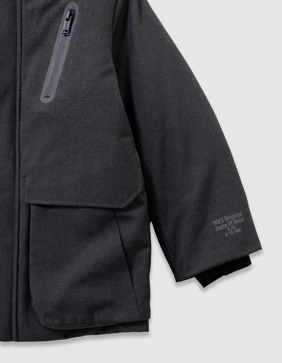 parka gris para niño con forro acolchado