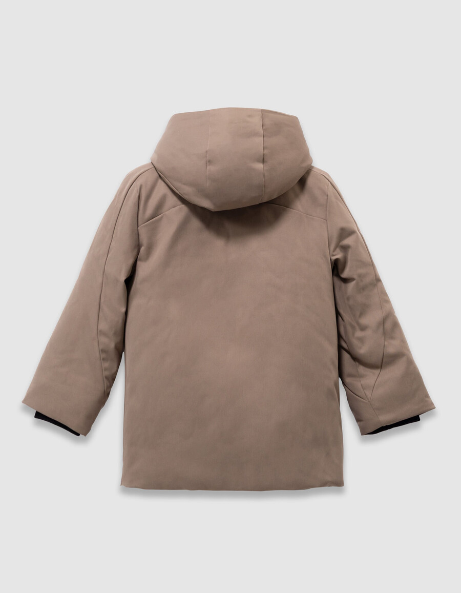 parka beige 2 en 1 y chaqueta acolchada sin mangas para niño