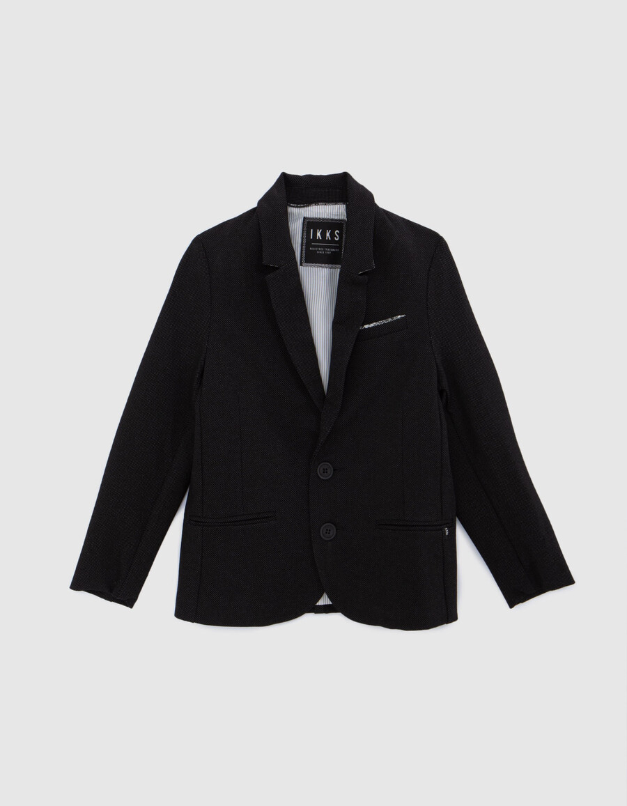 chaqueta de traje de ocasión semi lisa negra para niño