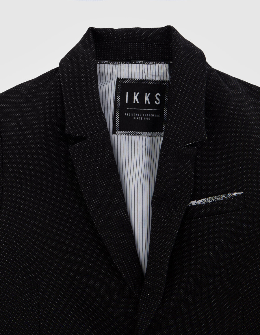 chaqueta de traje de ocasión semi lisa negra para niño