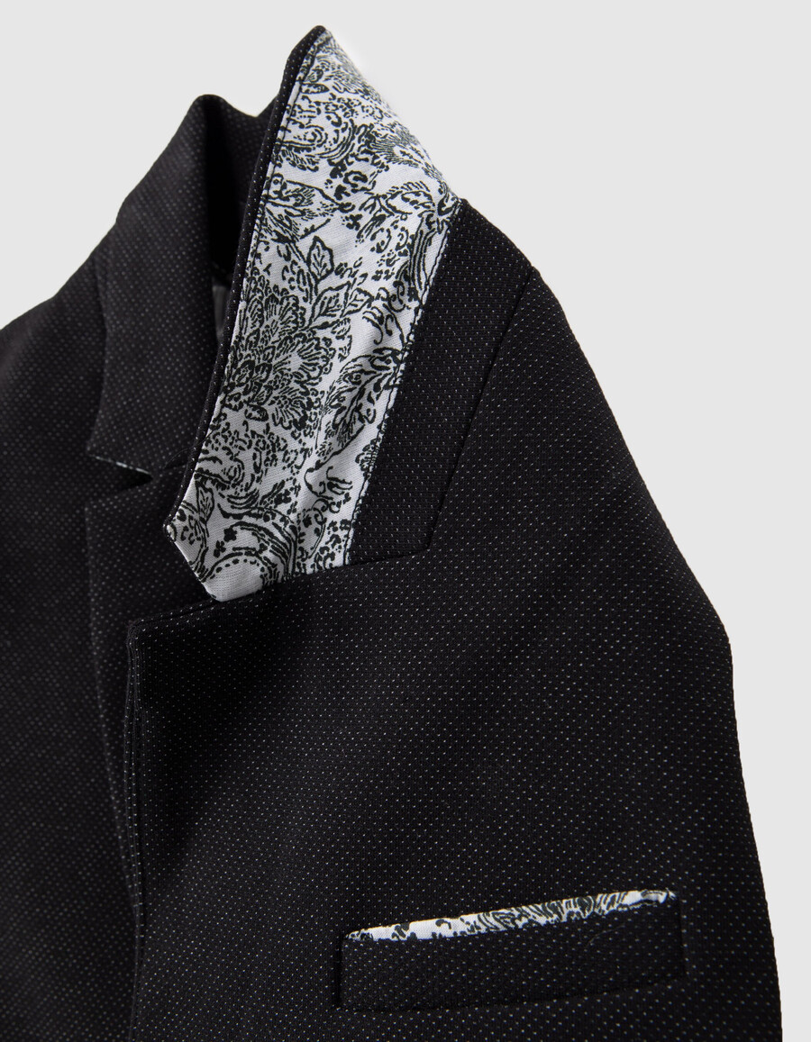 chaqueta de traje de ocasión semi lisa negra para niño