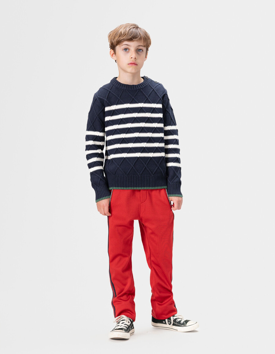 suéter marinero de punto decorativo para niño