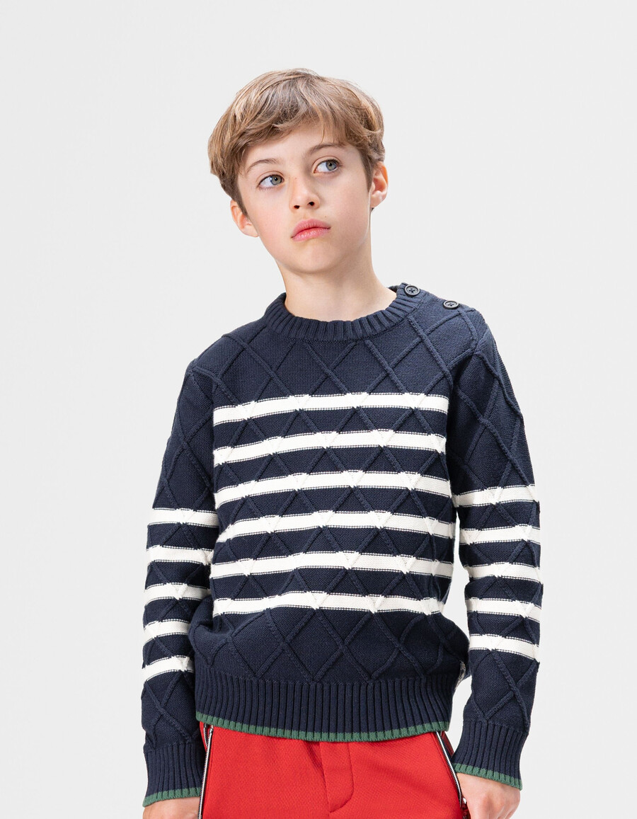 suéter marinero de punto decorativo para niño