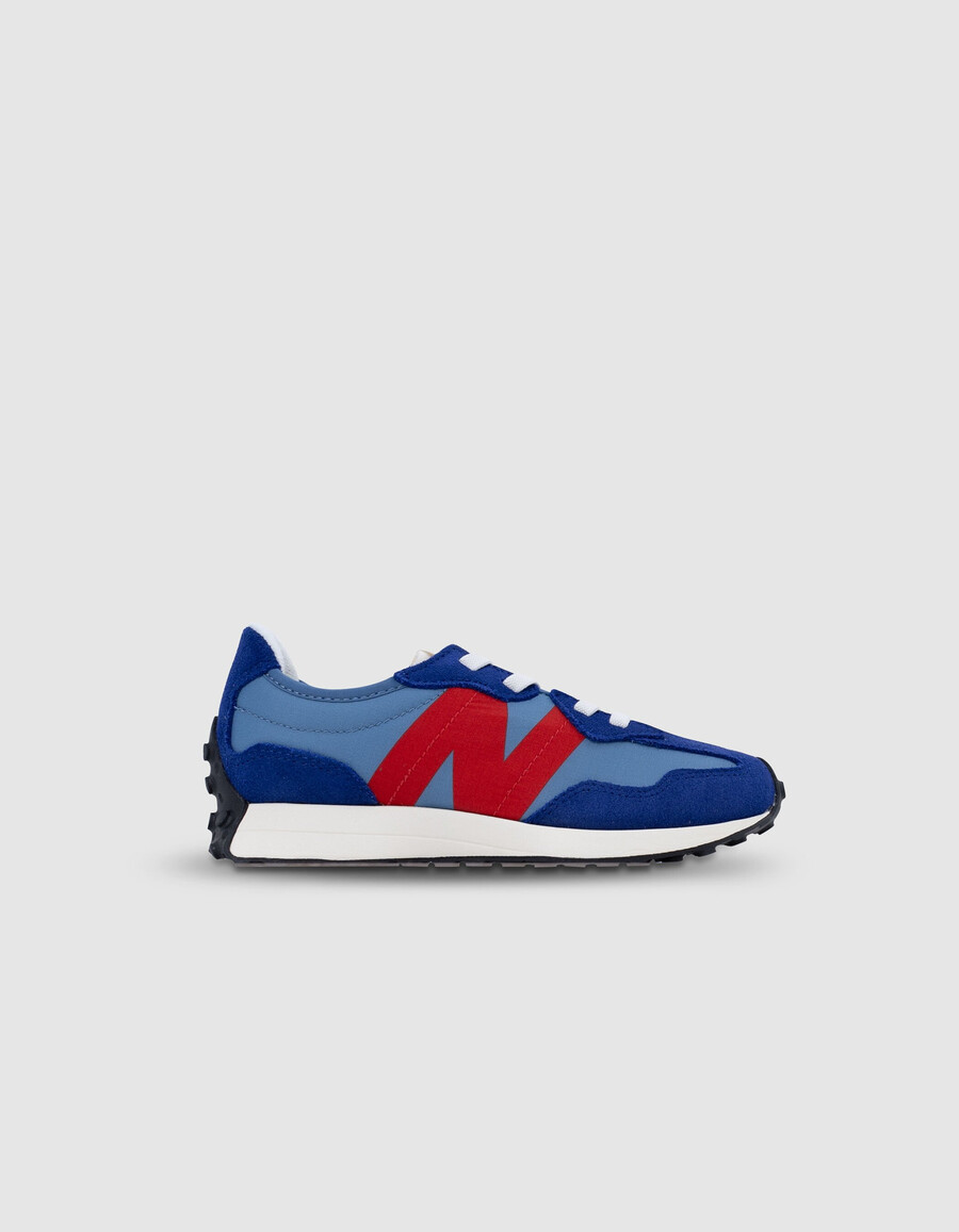 zapatillas new balance 327 azules y rojas para niño