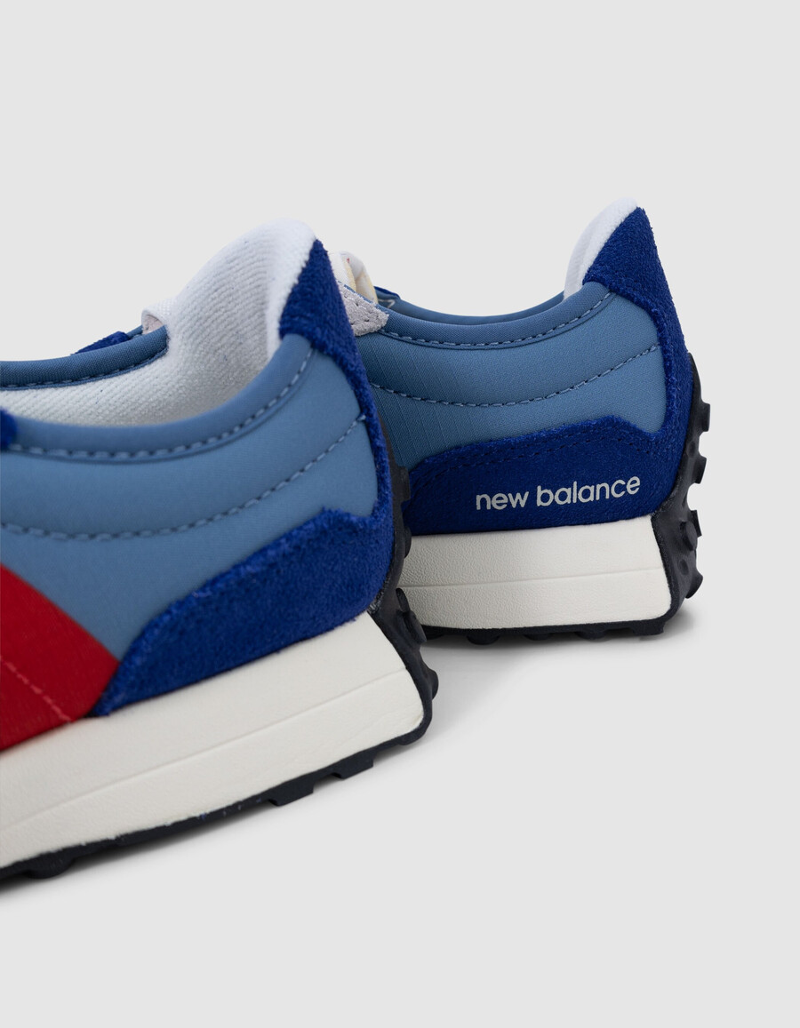 zapatillas new balance 327 azules y rojas para niño