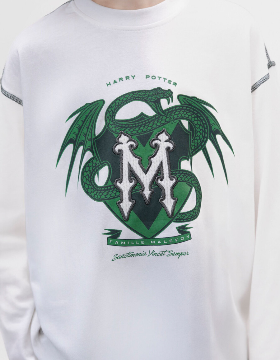 camiseta blanca de algodón orgánico para niño harry potter