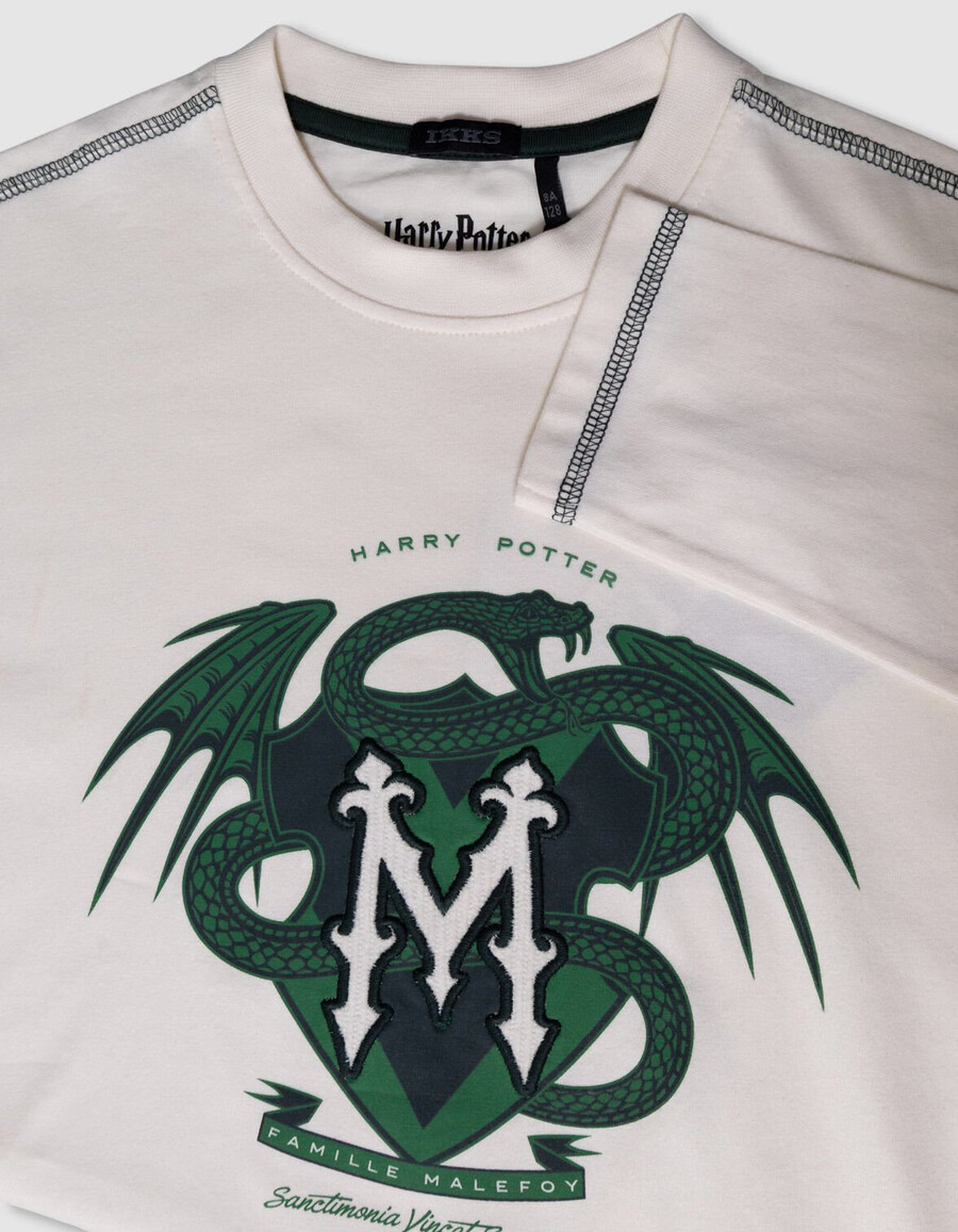 camiseta blanca de algodón orgánico para niño harry potter