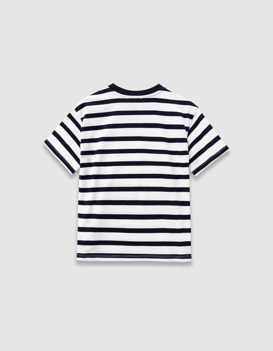 camiseta marinera de manga corta de algodón orgánico para niño