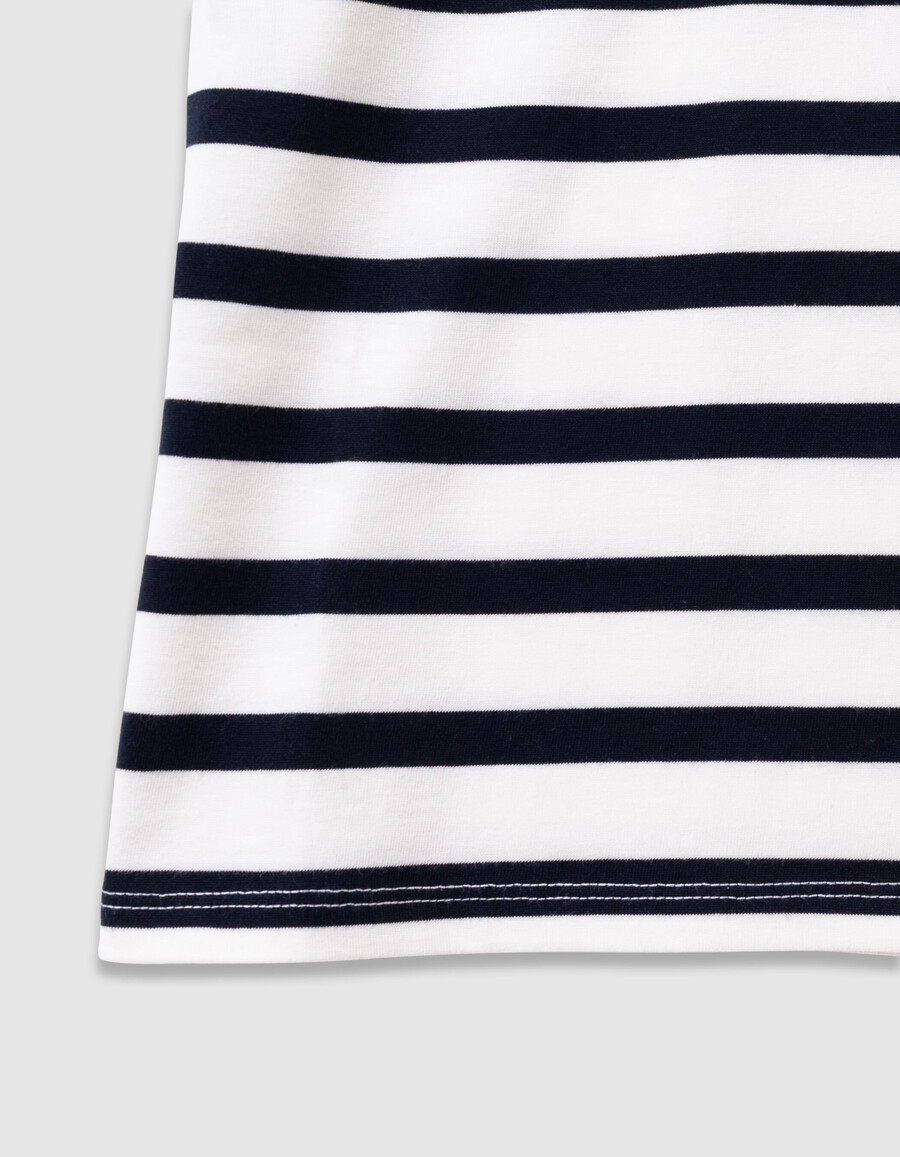 camiseta marinera de manga corta de algodón orgánico para niño