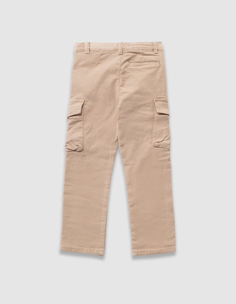 pantalones rectos estilo cargo beige para niño