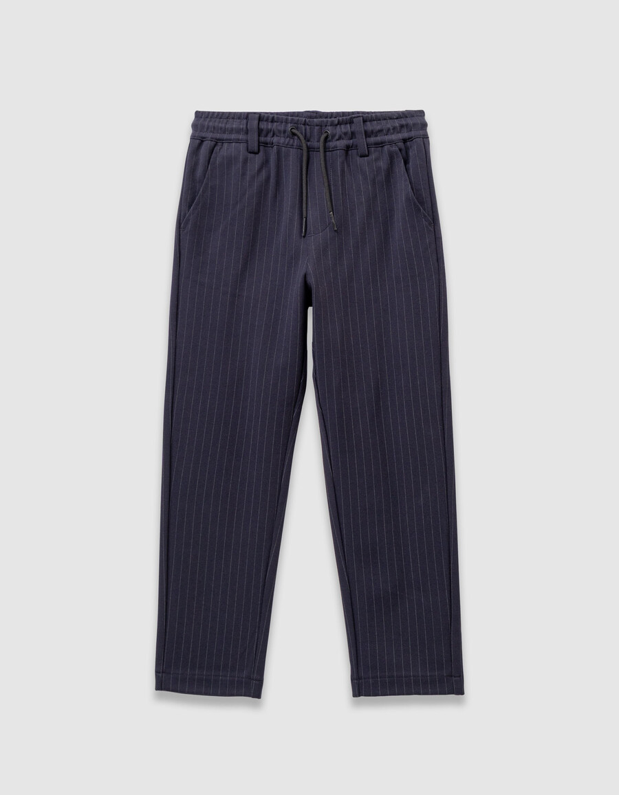 pantalones deportivos holgados de raya diplomática azul marino para niño