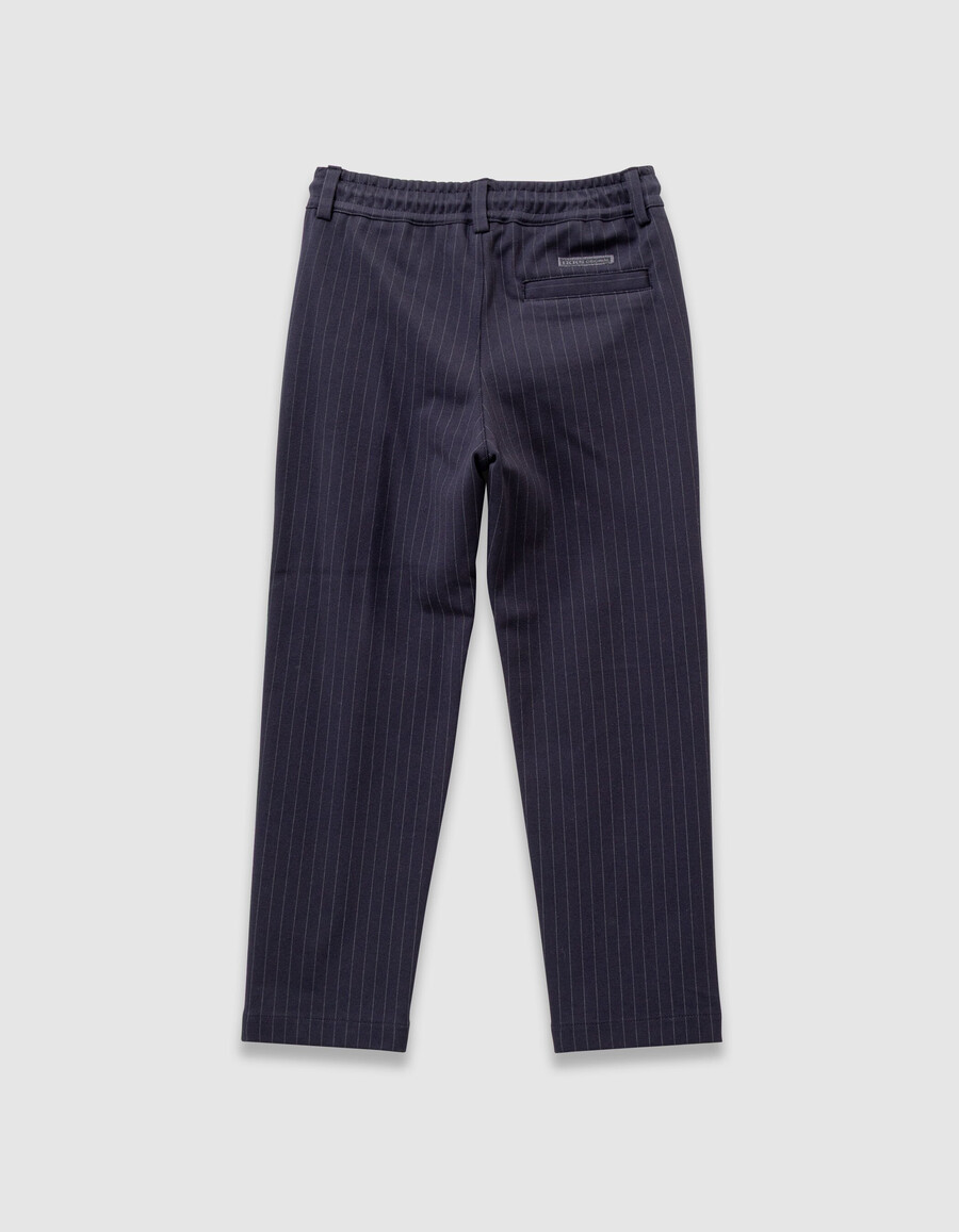 pantalones deportivos holgados de raya diplomática azul marino para niño