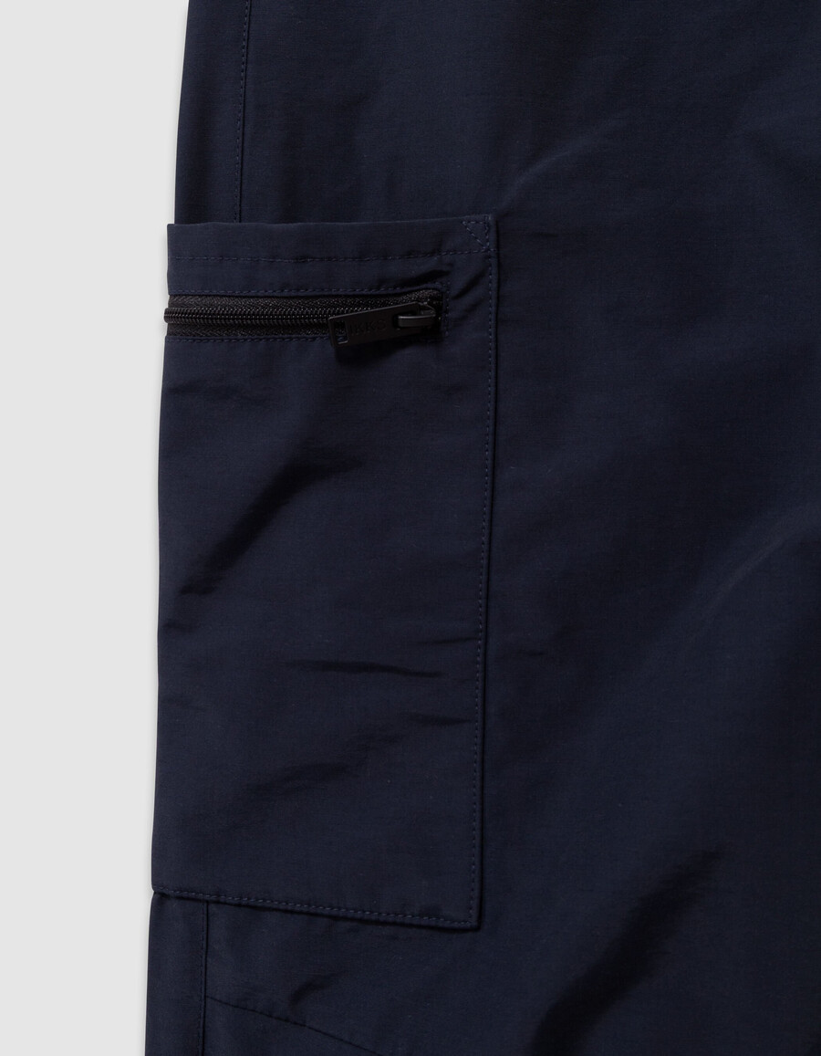 pantalones deportivos estilo cargo de nailon azul marino para niño