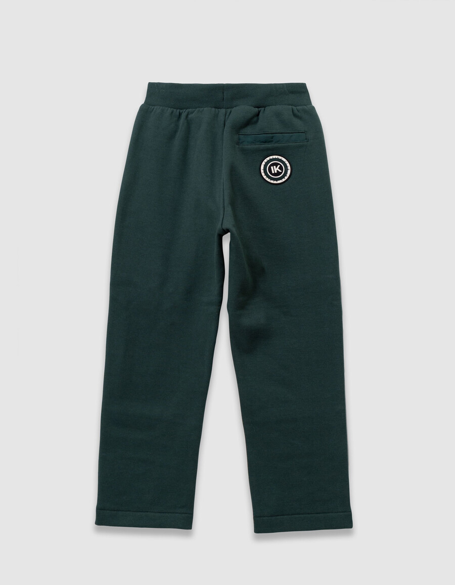 joggers verdes para niño con bolsillo de tejido mixto