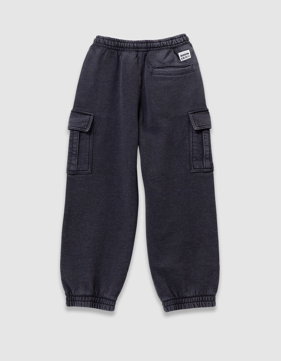 pantalones deportivos negros descoloridos estilo cargo para niño