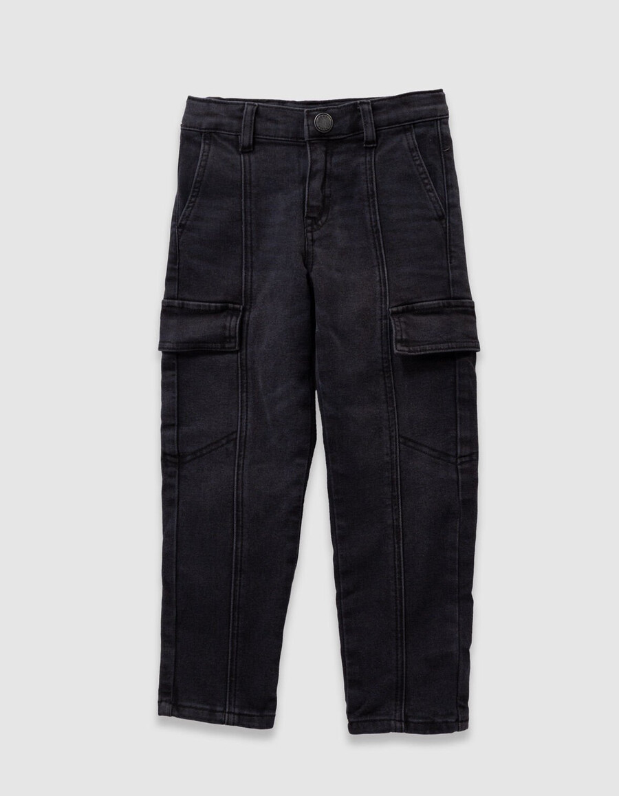 vaqueros holgados estilo cargo gris para niño