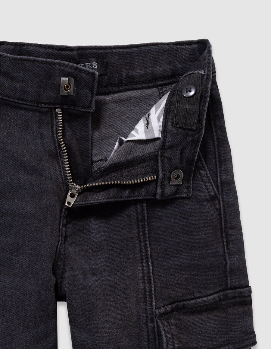 vaqueros holgados estilo cargo gris para niño