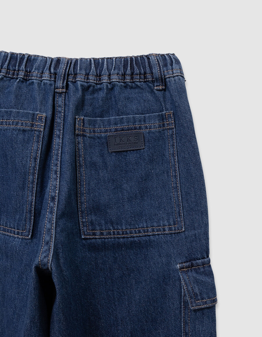 vaqueros holgados estilo cargo azul para niño